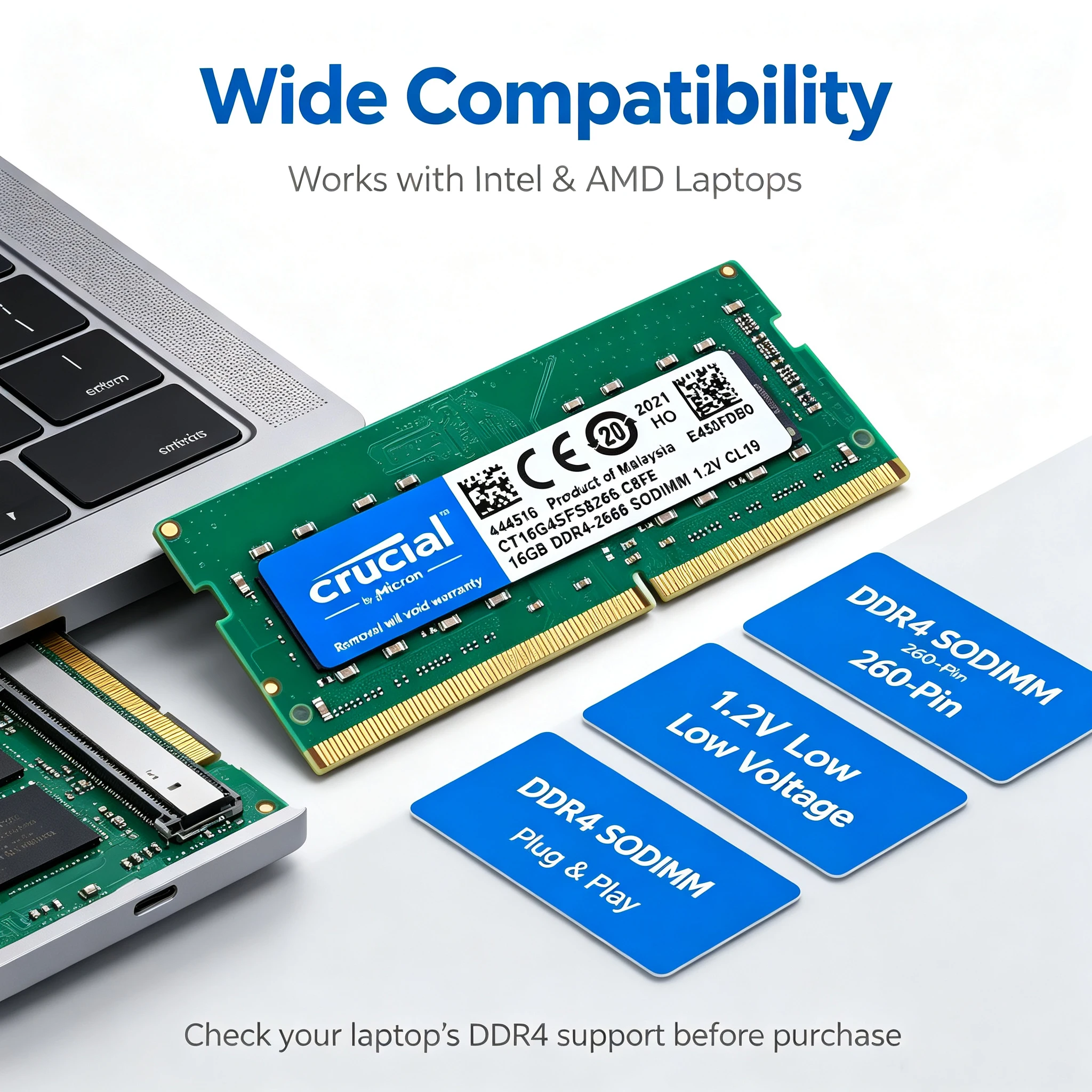 크루셜 DDR4 노트북 RAM SODIMM, 4GB,  - Ddr4 2400Mhz 리뷰 및 가격