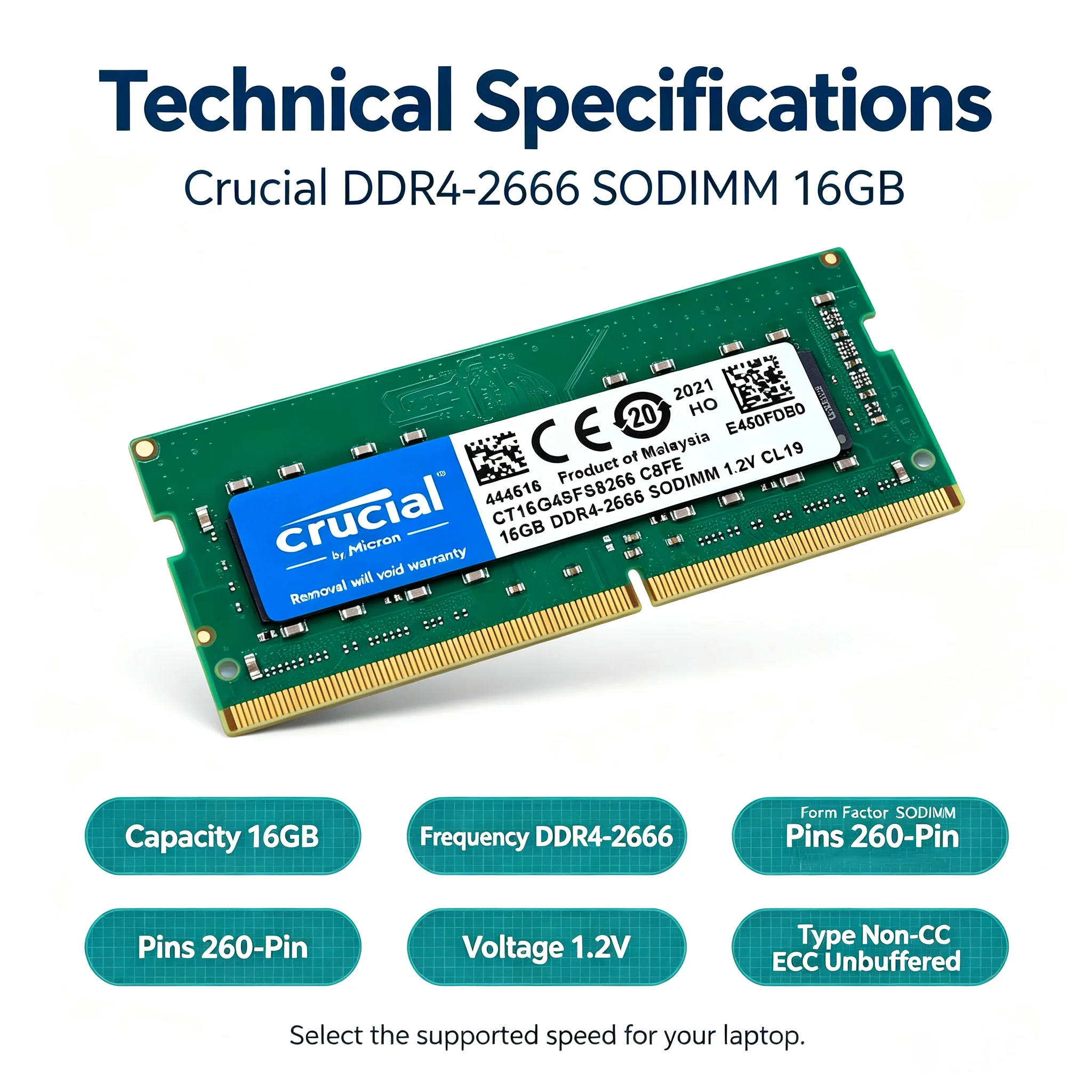 크루셜 DDR4 노트북 RAM SODIMM, 4GB,  - Ddr4 2400Mhz 리뷰 및 가격
